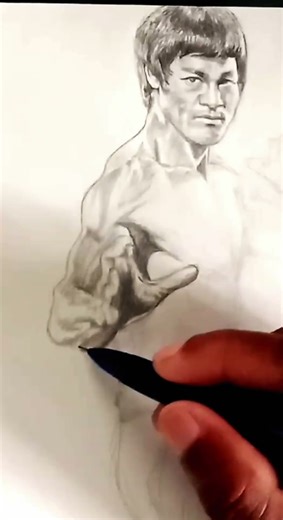 Bruce Lee Time-Lapse Drawing 🥋🔥 Legendary Martial Arts Icon