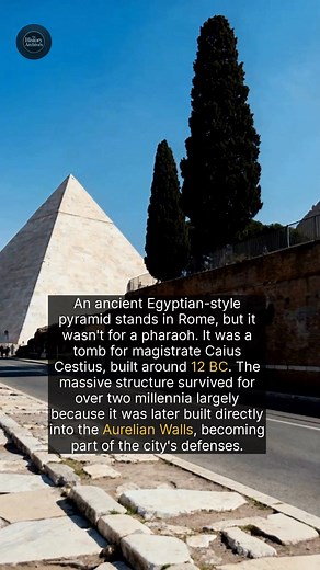 44K views · 286 reactions | An ancient Egyptian-style pyramid has been standing in Rome for over 2,000 years. | The History Archives | Facebook