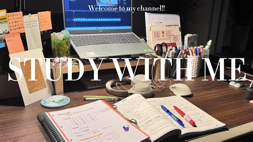 study with me🐈‍⬛ | 一小时无加速 | 原声 | 背景音有音乐