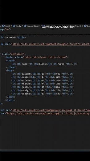 table design in bootstrap #shoets