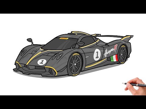 How to draw a PAGANI HUAYRA R / drawing pagani huayra 2021 sports car