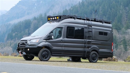 The Terminator Is a Dark, Rugged Camper Van Built for Comfortable Off-Road Adventures
