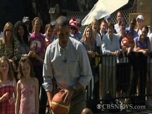 Obama Shoots Hoops at Easter Egg Roll