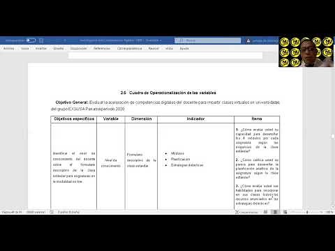 Operacionalizar el cuadro de variables ejemplo