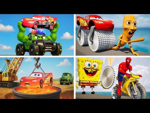 Epic Escape From Spiderman & SpongeBob Amazing Maze from Lightning Mcqueen ( Megamix ) #23