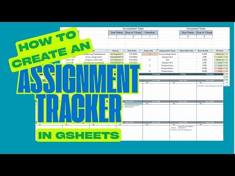 Create an Assignment Tracker in Gsheets