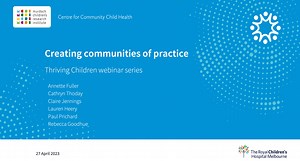 Creating communities of practice