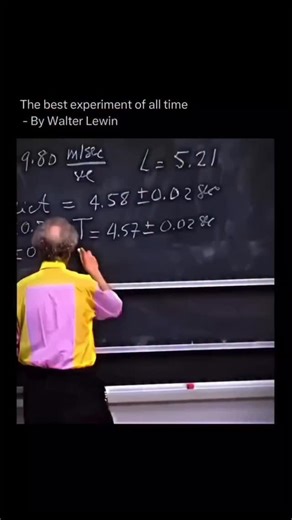 Physics on Instagram: "With nothing more than a pendulum and precise calculations, Walter Lewin turned an abstract equation into something you could feel. The motion followed the math exactly, not approximately, not almost, but precisely as predicted. That moment is what makes physics powerful. It's not about tricks or spectacle. It's about trusting the laws of nature enough to stand in their path and watching reality confirm the theory in real time. Simple, honest, and unforgettable"