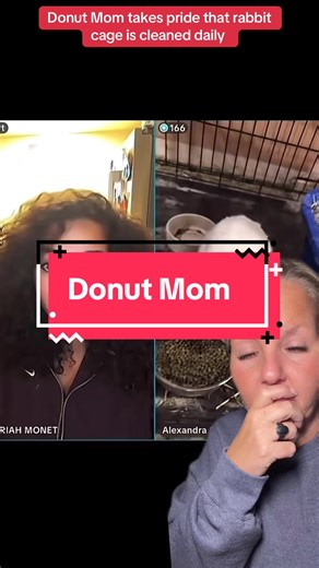 Alex Sabol aka donut mom did a house tour with Mariah Monet, she was extremely proud of how clean the rabbit cage was. #donutmom #alexsabol #housetour #greenscreenvideo #greenscreensticker