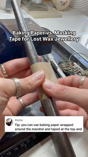 673 reactions · 22 comments | I don’t recommend using baking paper on your mandrel because it’s made to be non-stick, so the wax just won’t grip as well as it would on something like masking tape. Of course, use whatever works best for you, but in my experience, baking paper just makes things harder and wastes material. In my opinion, tape is a much better option for making rings in the lost wax process. | METAL BONES | Facebook