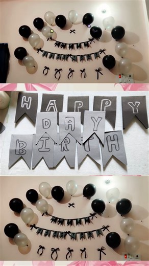 DIY Birthday Decoration Ideas at Home ✨ | Easy Paper Banner Tutorial #shorts #bdaydecorations #diy