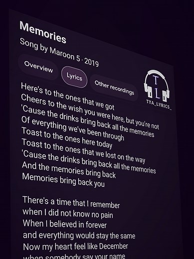 Memories - Maroon 5 Lyrics Video | Sing Along 60s