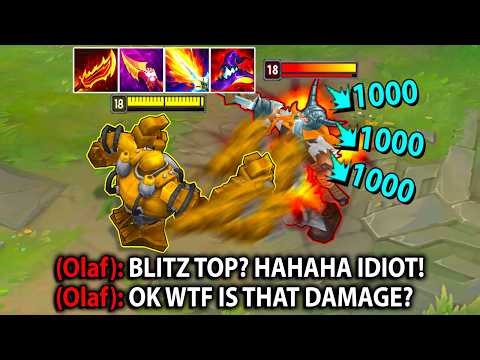 Enemy Olaf thought I was trolling with Blitzcrank top... but he doesn't know the power
