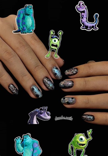 nghịch tý -))))))))))) up để giữ chuỗi với tik tok nhá kakaka. Nail nủng lấy cảm hứng từ monster inc nèee #monster #disney #nailart #nailinspo #naildesigns