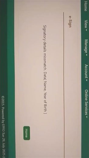 PF nominee details mismatch signatory..