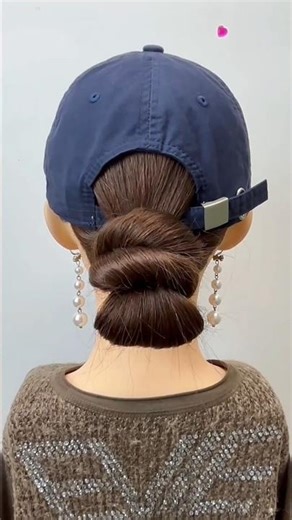 Stylish Hairstyle with cap | Easy & Cute Look Tutorial ❣️#hairstyle#viralvideo #hairtutorial #shorts