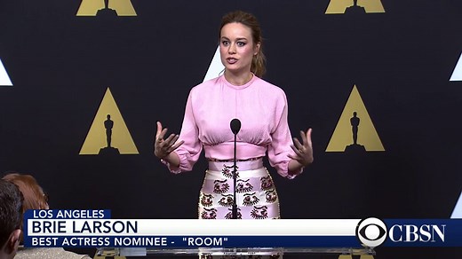Brie Larson Discusses Oscar Nomination for "Room'