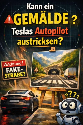 Glaubst du dass eine einfache Zeichnung das selbstfahrende System von Tesla täuschen kann?