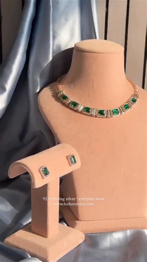 FORHER- Fine Silver Jewellery on Instagram: "Wedding shenanigans begins with emeralds!🥂 Explors our lastest NIA sparkles for this wedding season!💖 . -Lifetime warranty and free plating -Authenticity mark on all jewellery . Website link in bio . Visit our stores for more designs. 📍FORHER, Silicon valley complex, opp tanishq, shivranjani cross roads, Ahmedabad . T- 9898925916 📍FORHER, New Wing, 2nd Floor, besides H&M, Ahmedabad one mall, Vastrapur, Ahmedabad. T- 8155925916 📍 Visit us at Rajha