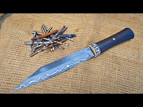 Making a Viking Seax from Old Drills! Legendary WOOTZ Steel in Action