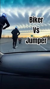 Biker vs Jumper 😅#funny #viral #trending