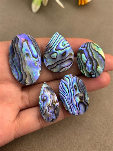 Natural Abalone Shell Cabochons, Mixed Shapes, Jewelry Making (5 Pcs) - Etsy
