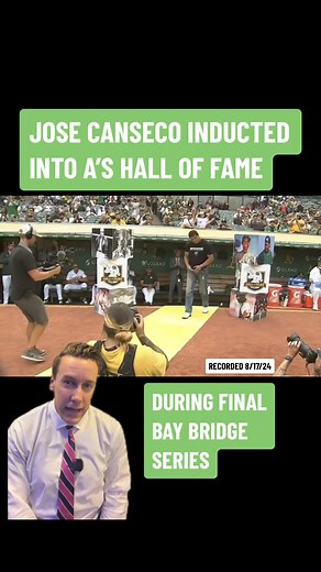 49K views · 1.4K reactions | Jose Canseco was inducted into the Oakland A’s 2024 Hall of Fame class. Sad knowing that there are limited MLB games left to be played in Oakland, California. #News #Athletics | J.R. Stone ABC 7 News | Facebook