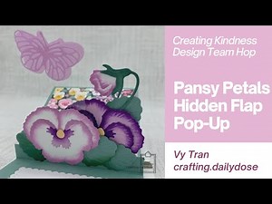 Stampin Up Pansy Petals | Hidden Flap Pop-Up Card | Creating Kindness Design Team Hop