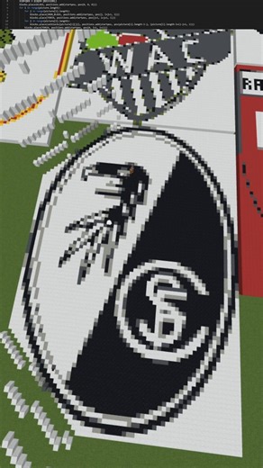 SC Freiburg Logo in Minecraft Sand Art! ⚽✨
