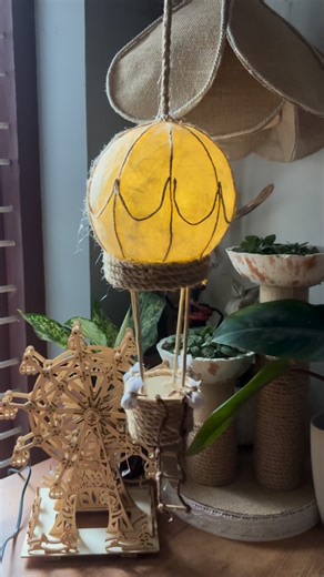 Life Style | Gardening | Crafter | Vlog on Instagram: "Hot Air Balloon Idea 🎈 Key (Craft, decor,DIY ,Hot Air Balloon, Easy, Explore, Balloon, Paper) #diy #craft #easycraft #makeover #decor"