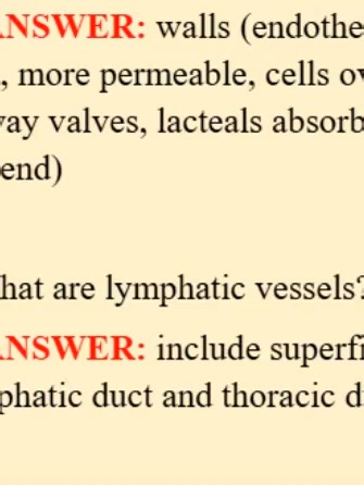 JERSEY COLLEGE A&P FINAL EXAM WITH CORRECT ANSWERS Question 1: What is the lymphatic system? CORRECT ANSWER: system of tissues and vessels scattered throughout the body and services almost all regions Question 2: What are the parts of the lymphatic system? CORRECT ANSWER: tonsils, thymus, spleen, peyer patch, small intestine, appendix, lymph nodes and vessels Question 3: What are the functions of the lymphatic system? CORRECT ANSWER: fluid balance, protection, and absorption of fats Question 4: 