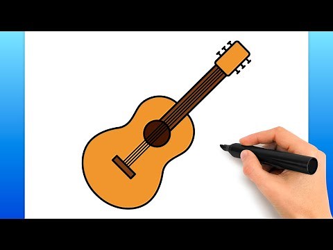 Wie Zeichnet Man Eine Gitarre (Einfaches Zeichen-tutorial)