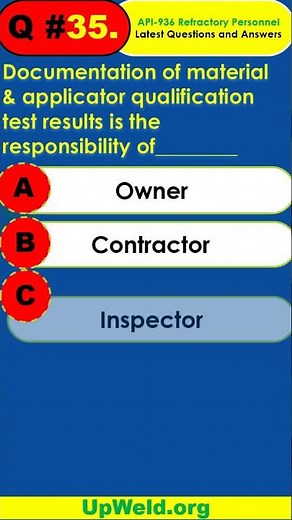 Q35 API 936 Exam Latest Questions and Answers 2023 #shorts
