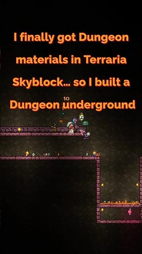 I got Dungeon materials in Terraria Skyblock… so I made a Dungeon underground