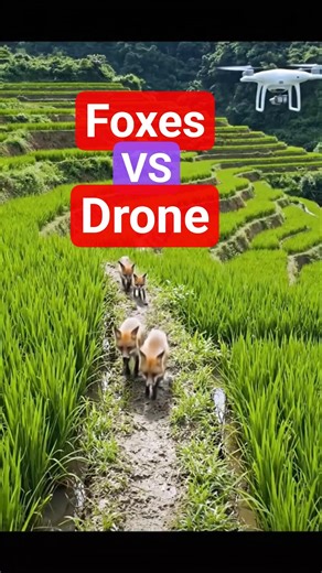 Foxes Run in Fear as Drone Chases Them! 🦊🚁 #shorts