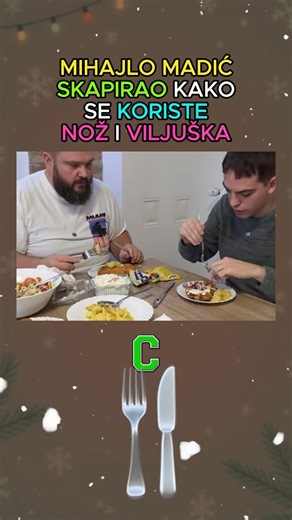 Mihajlo Madić skapirao kako se koristi pribor za jelo #mihajlomadic #bakaprase #baka #prase #cozla