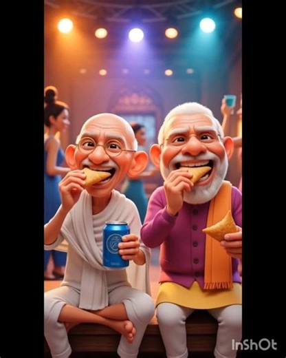 Gandhi ji and modi cartoon video#shorts #youtubeshorts #trending #cartoon #new #modi