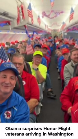 Obama surprises Honor Flight veterans arriving in Washington
