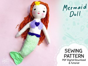 Mermaid Doll PDF Pattern and Tutorial - Etsy UK