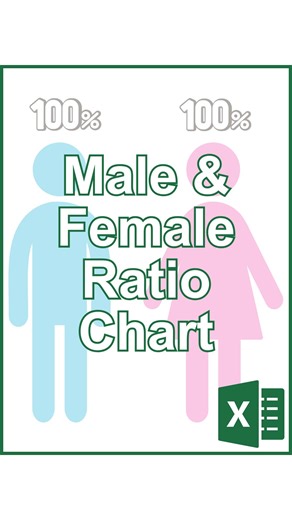 CheatSheets on Instagram: "How to make a male/female ratio chart in Excel 🗂️ Don’t forget to save this post for future reference! 🎁 Get our FREE Excel Shortcuts CheatSheet PDF at our Link in Bio! 🎯 Follow Us on Instagram, YouTube, TikTok, and more at our Link in Bio! #cheatsheets #excel #exceltips #googlesheets #spreadsheets #tutorial"