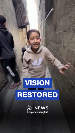 Roya News English on Instagram: "Mohammed was severely injured after shrapnel struck his head, causing complete vision loss and partial paralysis. After months of medical treatment in Jordan, Mohammed has regained his sight and can now walk again. His recovery marks a turning point after a long and painful journey. After being able to see again, Mohammed expresses joy at being able to play, move freely, and live like other children. He also thanks King Abdullah II of Jordan for supporting his tr