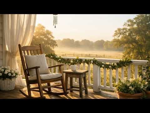 Quiet Farmhouse Porch Countryside | Breeze, Birds & Soft Wind Chimes (3 Hours)