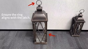 Perfnique Farmhouse Outdoor Lanterns for Patio, Set of 2 Rustic Lanterns Decor, Vintage Hanging Candle Holder Decorative for Porch, Garden, Yard, Indoor (No Glass, Dark Brown)