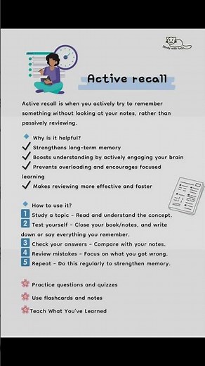 How to Memorize Anything (Active Recall) 📈 #student #studytips
