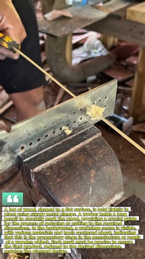 Important Steps in Wood Processing: Marking the Size Before Reducing.