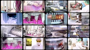 Pharmaceutical Manufacturing. Pill Manufacturing. Medical Ampoules On The Production Line. Pharmaceutical Manufacturing Machines, Equipment and Pharmaceutical Industry Workers. Stock Video