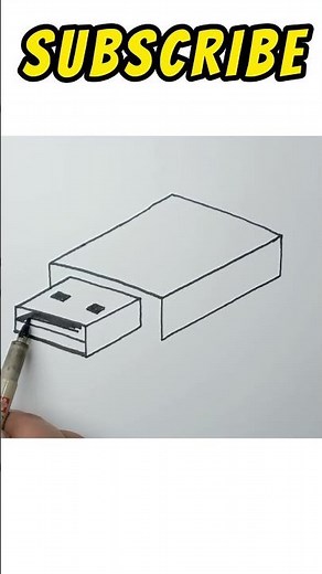 How to draw a USB Flash Drive Step by Step #shorts #drawing