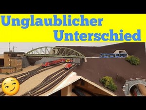 Landschaftsbau verändert das Erscheinungsbild meiner Modellbahnanlage. Modelleisenbahn h0 im Bau.