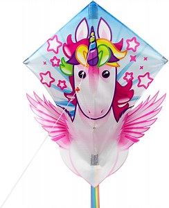EOLO KITES Ready2Fly Pop Up 27" Diamond Kite, Unicorn. Reusable Tote Included, Children Ages 4