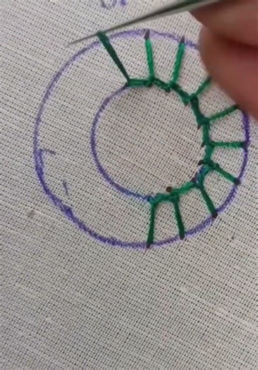 Circular Buttonhole Stitch | Aari Work | Easy Embroidery Hack #shorts #stitchwork